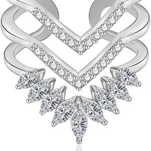 WeSparking Gold Rings for Women 14k Gold Plated Silver Dainty Adjustable Rings